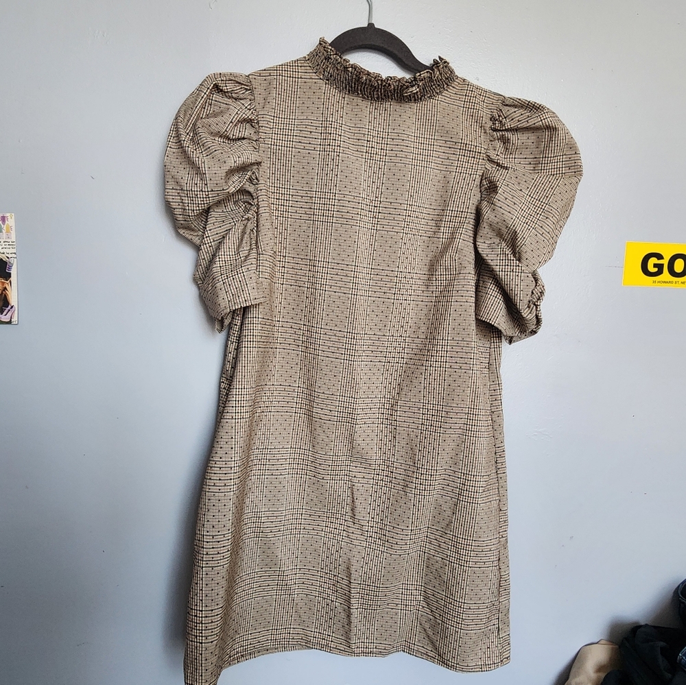 Zara brown plaid dress